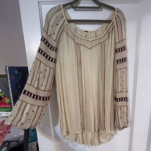 Tunic type shirt, beaded long sleeve from free people